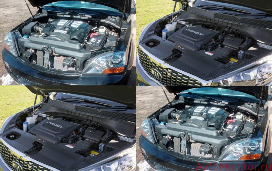 Kia Sorento с открытым капотом